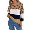 Liquidación Otoño e Invierno Casual Bloques de Color Estrella Hueco Manga de Linterna Suéter Jersey Amazon Transfronterizo Mujer