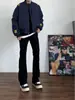 Jeans Amazon para Hombre con Dobladillo Curvo Otoño 2025 Nuevo Ajuste Recto Delgado Estilo High Street Americano Jeans de Boca de Campana