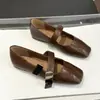 Zapatos planos cómodos de punta cuadrada para mujer, nuevo modelo 2026 para primavera y otoño, estilo vintage marrón para la noche, adecuados para combinar con faldas, zapatos Mary Jane
