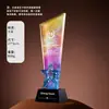 Trofeo de Cristal Personalizado con Grabado de Color Creativo para Reunión Anual, Concurso de Empleado Destacado y Conmemoración de Evento