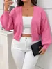 Cardigã feminino curto simples sem botões, roupas femininas plus size europeias e americanas transfronteiriças, casaco de suéter de malha outono e inverno para mulheres plus size