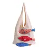 Bolso de Punto con Forma de Pez, Moda Estilo Coreano, Bolso Artístico para el Trabajo, Bolso Tote, Bolso de Mano para Hombro, Bolso Tejido a Mano con Hilo para Mujer