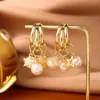 Elegantes Pendientes de Estrella de Cinco Puntas con Perlas para Mujer 2025 Nuevos Pendientes Más Vendidos Lujo Ligero Accesorios de Oreja de Gama Alta