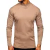 Camiseta térmica esportiva e de fitness em fleece dupla face, camada base unissex, camada base masculina de manga longa com gola alta para outono/inverno transfronteiriça