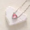 Cdd Moda Japonesa e Coreana Novo Colar Decorativo Criativo em Formato de Coração Cravejado com Strass Joias Quentes de Venda Cruzada Fonte de Fábrica