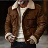 Comercio Exterior 24 Chaqueta de Hombre Más Vendida, Chaqueta con Cremallera de Trabajo con Solapa de Lana de Cordero, Casual de Negocios