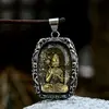 Guerrero de Acero nuevo collar de vidrio de acero inoxidable comercio exterior retro colgante de acero de titanio de Guanyin Bodhisattva al por mayor