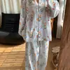 Dibujos Animados Japoneses Linda Chica Pan Dulce Pijama para Mujer Primavera y Otoño Nuevo Cuadros Manga Larga Estudiante Ropa de Casa Traje Ropa de Abrigo