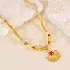 Collar de Camiseta con Hebilla en U Transfronteriza, Diamante Adhesivo, Ojo del Diablo, Corazón, Colgante en Forma de Abanico, Acero Inoxidable, Conservación del Color, Joyería de Moda para Mujer
