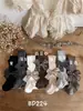BP224 Leggings Infantis de Outono Novos Atacado Meias de Bebê com Laço Floral Cor Vintage Calças Estilo Princesa
