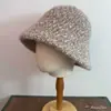 Sombrero de pescador de tweed estilo coreano para mujer, sombrero de lana tejido de otoño e invierno, adelgazante, cálido, sombrero de pescador versátil