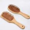 Pente de Massagem para Cuidados com o Cabelo de Bambu para Uso Doméstico, Portátil, Compacto, Fácil de Transportar, Conveniente para Manutenção do Cabelo, Não Danifica o Cabelo, Pente de Almofada de Ar de Bambu