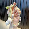 Cadena de Teléfono con Tul y Perlas, Llavero, Colgante para Bolso, Accesorio de Muñeca, Cadena Antiperdida, Cordón, Pequeño Regalo