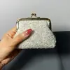Cartera de Monedas para Mujer Perla Transfronteriza Bolsa con Pinza de Concha Dorada Brillante Mini Cartera de Monedas Bolsa para Monedas Bolsa para Auriculares Venta al por Mayor