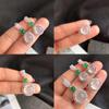 Suministro en vivo de moda de calcedonia natural pendiente anillo colgante collar joyería traje alto hielo completo traje de jade