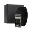 Cinturones de cuero para hombre al por mayor, cinturones de cuero genuino de alta gama con hebilla automática, cinturones de piel de vaca con borde recortado de capa superior, estilo de negocios para hombre