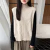 Nuevo Chaleco de Punto Grueso de Lana Pura con Cuello Alto y Patrón Retorcido, Chaleco sin Mangas para Apilar, Colección Otoño/Invierno 2026