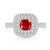 Anillo de Alta Calidad con Flor de Hielo de Piedras Preciosas de Colores, Muy Popular en Tiktok para Mujeres, Anillo Súper Brillante con Diamante de Alto Carbono Corte Princesa, Dropshipping para Transmisiones en Vivo