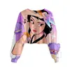 Huntrx Patrón Impreso en 3D Nuevo Estilo Transfronterizo Niñas Sudadera Corta Casual de Cuello Redondo