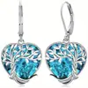 Pendientes Corazón de Océano de Cao Shi, Más Vendidos Transfronterizos para Mujer, Joyería Azul con Forma de Corazón, Joyería Elegante y Femenina