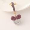 Moda Popular en Internet Mickey Hueco con Diamantes Completos Llavero para Coche Anillo Decorativo para Bolso Colgante de Cuerda de Cuero Pequeño Regalo