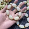 Pulsera de Jade Afgano Natural de Forma Libre, Pulsera de Piedra Bruta de Jade Verde y Blanco, Pulsera de Jade Blanco Azucarado, Pulsera Colorida de Regalo