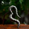 Colar de Aço Inoxidável Steel Warrior, joias em fundição, atacado, comércio exterior transfronteiriço, pingente vintage de planta em aço titânio, joias