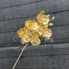 Flores de Nochevieja, Flores Artificiales Doradas, Eucalipto Dorado, Hortensia, Abanico Dorado, Hojas de Ginkgo, Cubo de la Fortuna, Arreglo Floral, Hojas, Flores de Plástico