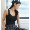Camisola Cálida para Mujer Otoño e Invierno Nuevo Estilo con Almohadilla en el Pecho Forro de Felpa de Rizo Encaje Espalda Bonita Sin Mangas Top Base Exterior