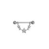 Producto Transfronterizo Anillos para Pezón en Forma de U con Incrustaciones de Diamantes, Estilo Geométrico Metálico Personalizado para Mujer Piercing para Pezón Joyería Corporal