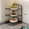Estante de preparación de cocina, almacenamiento de platos multifuncional de gran capacidad para encimera, organizador de alimentos para montaje en pared, limpiador de microondas