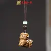 Sándalo Verde y Palo de Rosa Tallados Serpiente, Vaca, Oveja Cadena para Teléfono Móvil Colgante Creativo para Mochila