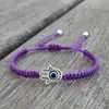 Pulsera Trenzada Ajustable Hecha a Mano con Cuerda para Mano, Nudo Plano de la Suerte, Ojo Azul, Perla Redonda para Palma, Joyería Explosiva Transfronteriza, Ojo Maligno