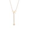 [Ice Meng] Collar de acero inoxidable con doble cadena de perlas de moda y temperamento, nueva cadena de clavícula cruzada N1450