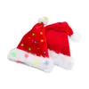 Gorro de Navidad Transfronterizo Luz LED Gorro de Navidad de Felpa para Adultos y Niños Disfraz de Fiesta Navideña Decoraciones Navideñas