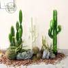 Cactus Agave Artificial Tropical en Maceta Decoración de Escena Interior Adornos Set de Cactus Planta Falsa Paisajismo