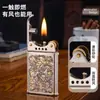 Encendedor de Queroseno Zorro Z567 Níquel Blanco Tallado, Delgado Portátil Creativo Retro Viento a Prueba para Hombres Multiestilo de Moda