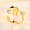 Anel de Casal para Homens e Mulheres Anel de Casamento Simples Simulação Ouro Anel de Diamante Um Par de Gravação Presente de Dia dos Namorados para Namorada
