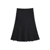 Falda plisada de punto de cintura alta estilo universitario, nuevo estilo otoño e invierno, elegante, rejuvenecedora, versátil, ajustada, minifalda de color liso para mujer