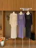 Elegante Conjunto de Moda para Mujer de Punto de Manga Larga + Camisola + Falda Tres Piezas - Otoño 2026