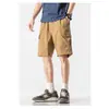 Pantalones Cortos de Algodón Puro Estilo Japonés, Pantalones Casuales de Pierna Recta para Hombre de Verano, Holgados Versátiles de Marca de Moda, Pantalones Cortos de Playa