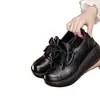 Zapatos de Cuero Suave con Suela Gruesa para Aumentar Altura, Zapatos Individuales de Moda Retro para Mujer, Mocasines 2026, Nuevos, Puntera Redonda, Cómodos, Plataforma