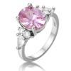 Zhen Rong desejo mais vendido novo anel de princesa de cristal de diamante rosa europeu e americano em forma de ovo de ganso anel de noivado de diamante simulado