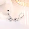 Fuente de adornos versión coreana de la flor de ciruelo giratoria Pendientes de mujer con diamantes Hebilla de oreja Accesorios Pendientes de flor Venta directa de fábrica