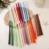 Velas de Varilla Larga Roscada Color Gradiente Morandi de 30 cm para Banquetes de Boda, Velas Largas Sin Humo, Juego de 4 para el Día de San Valentín