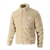 Jaqueta de Lã de Cordeiro Transfronteiriça para Homens, Roupa de Outono e Inverno, Gola Alta, Casual de Lã Novo Estilo, Jaqueta de Comércio Exterior, Cardigan, Roupas Masculinas para Exterior