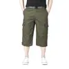 Moda de Verano Pantalones Cortos de Algodón de Pierna Recta Cargo Modernos Sueltos Cómodos Versátiles para Exteriores Pantalones Deportivos de Siete Puntos con Múltiples Bolsillos