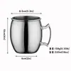 Taza Mule Bar Acero Inoxidable 304 Metal Moscow Mule Martillada Copa de Cóctel Julep Cobre Copa de Cóctel Transfronterizo