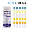 Papel Teste 5 em 1 para Piscina Papel Teste de pH Papel Teste de Qualidade da Água da Piscina Papel Teste de Cloro Residual Papel Teste de Qualidade da Água
