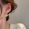 Aretes de Bola de Diamantes de Flores Estilo Bosque de Corea del Sur Moda de Corea del Sur Diseño Elegante Sentido Hebilla para la Oreja Aretes de Lujo Ligero para Mujer
